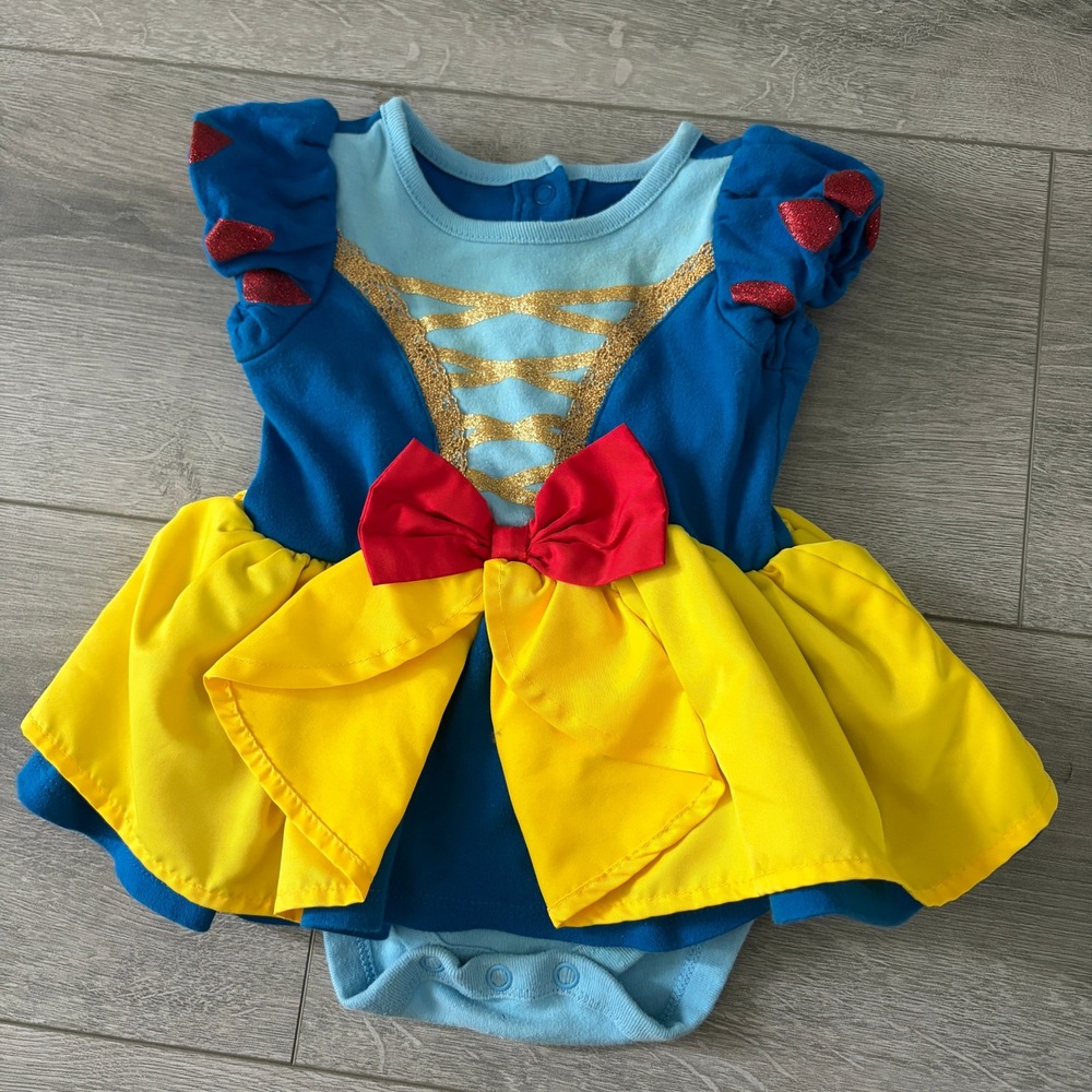 Disney Baby Snow White Princess Costume Dress Bodysuit 9-12M Halloween Cosplay
